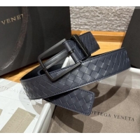 Best Product Bottega Veneta Intreccio Loop Belt BV111402 Blue/Black 2025