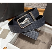 Luxury Cheap Bottega Veneta Intreccio Loop Belt BV111405 Blue/Silver 2025