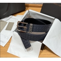 Luxury Cheap Bottega Veneta Intreccio Loop Belt BV111405 Blue/Silver 2025