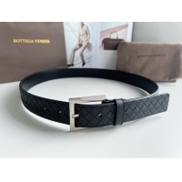 Discount Design Bottega Veneta Intreccio Loop Belt 3.5cm BV111701 Black/Silver 2025