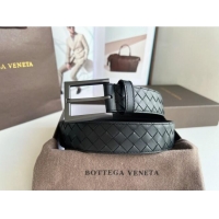Good Product Bottega Veneta Intreccio Loop Belt 3.5cm BV111703 Black/Black 2025
