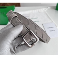 Top Design Bottega Veneta Women's Contour Belt 2cm BV111704 Grey/Silver 2025