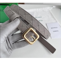 Unique Style Bottega Veneta Women's Contour Belt 2cm BV111705 Grey/Gold 2025