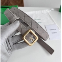 Unique Style Bottega Veneta Women's Contour Belt 2cm BV111705 Grey/Gold 2025