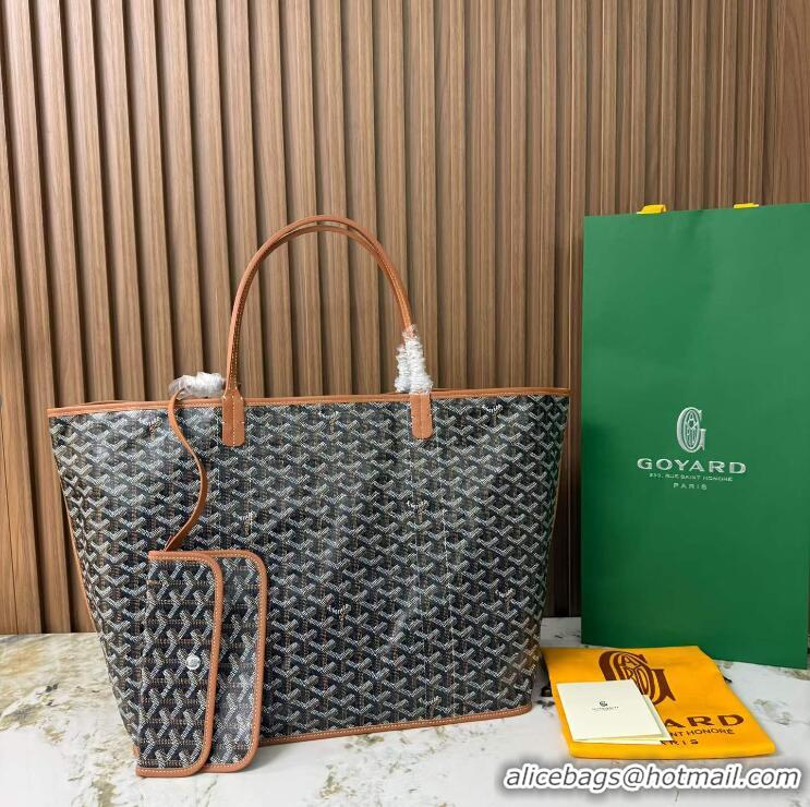 Discount Goyard Anjou St Louis Pertuis Tote Bag GM 2159 Black And Tan