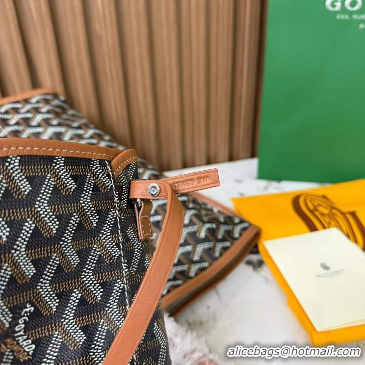 Inexpensive Goyard Anjou St Louis Pertuis Tote Bag PM 2159 Black And Tan