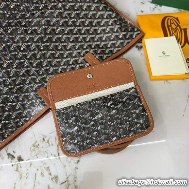 Inexpensive Goyard Anjou St Louis Pertuis Tote Bag PM 2159 Black And Tan