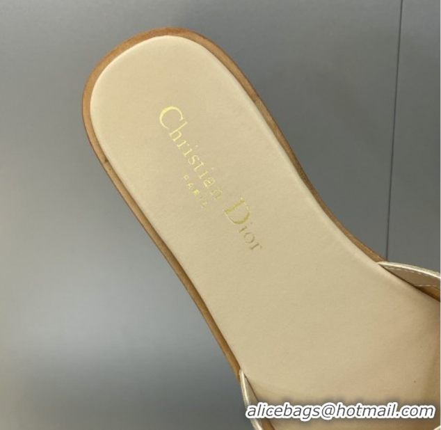 Shop Duplicate Dior D-Club Flat Slides Sandal in Suede and Strass Beige 2026 0302087