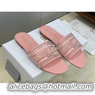 Top Design Dior Dway Flat Slides Sandal in Transparent and TPU Pink 2026 0302089
