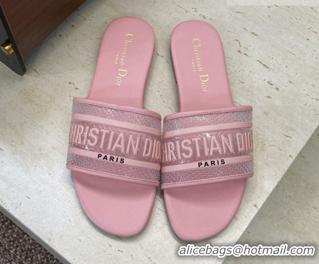Top Design Dior Dway Flat Slides Sandal in Transparent and TPU Pink 2026 0302089