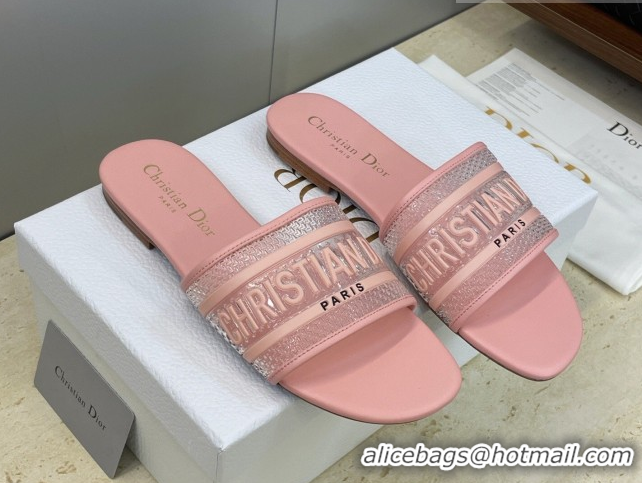 Top Design Dior Dway Flat Slides Sandal in Transparent and TPU Pink 2026 0302089