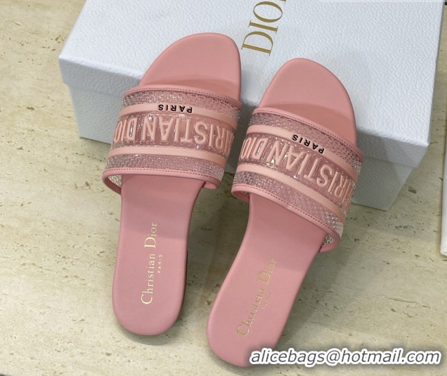 Top Design Dior Dway Flat Slides Sandal in Transparent and TPU Pink 2026 0302089