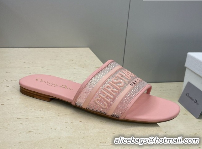 Top Design Dior Dway Flat Slides Sandal in Transparent and TPU Pink 2026 0302089