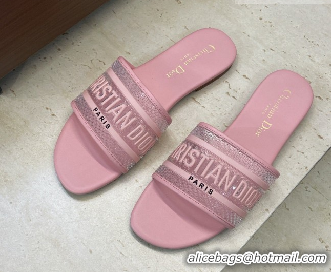 Top Design Dior Dway Flat Slides Sandal in Transparent and TPU Pink 2026 0302089
