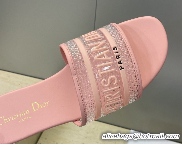 Top Design Dior Dway Flat Slides Sandal in Transparent and TPU Pink 2026 0302089