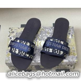 Charming Dior Dio(r)evolution Flat Slides Sandal in Technical Fabric with Strap Oblique/Blue 2026 0302094
