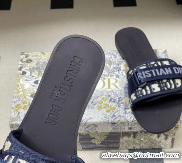 Charming Dior Dio(r)evolution Flat Slides Sandal in Technical Fabric with Strap Oblique/Blue 2026 0302094