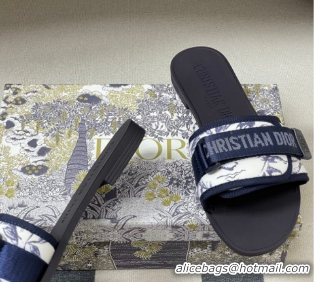 Buy Luxury Dior Dio(r)evolution Flat Slides Sandal in Technical Fabric with Strap Print/Blue 2026 0302096