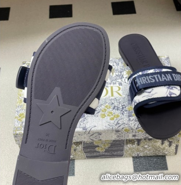 Buy Luxury Dior Dio(r)evolution Flat Slides Sandal in Technical Fabric with Strap Print/Blue 2026 0302096