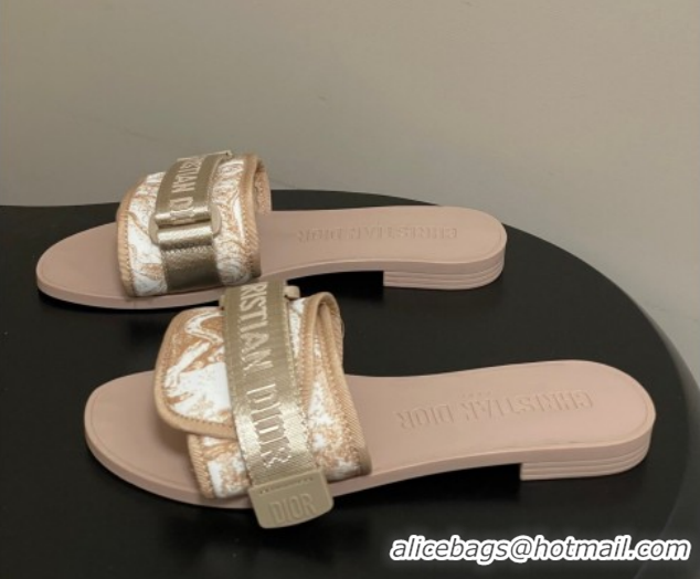 Good Quality Dior Dio(r)evolution Flat Slides Sandal in Technical Fabric with Strap Beige 2026 0302097