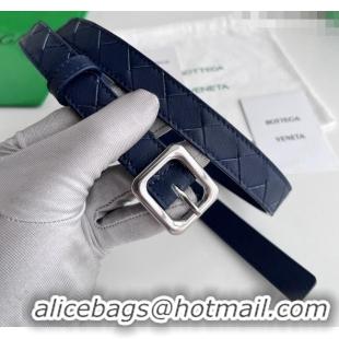 Most Popular Bottega Veneta Women's Contour Belt 2cm BV111705 Blue/Silver 2025