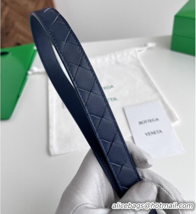 Most Popular Bottega Veneta Women's Contour Belt 2cm BV111705 Blue/Silver 2025