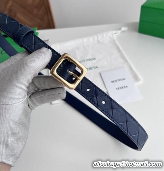 Modern Classic Bottega Veneta Women's Contour Belt 2cm BV111707 Blue/Gold 2025