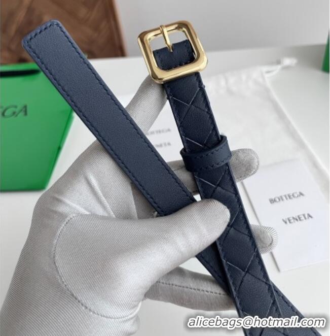 Modern Classic Bottega Veneta Women's Contour Belt 2cm BV111707 Blue/Gold 2025