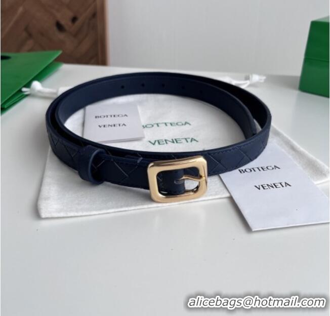 Modern Classic Bottega Veneta Women's Contour Belt 2cm BV111707 Blue/Gold 2025