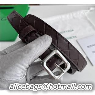 Discount Fashion Bottega Veneta Women's Contour Belt 2cm BV111708 Fondant Brown/Silver 2025
