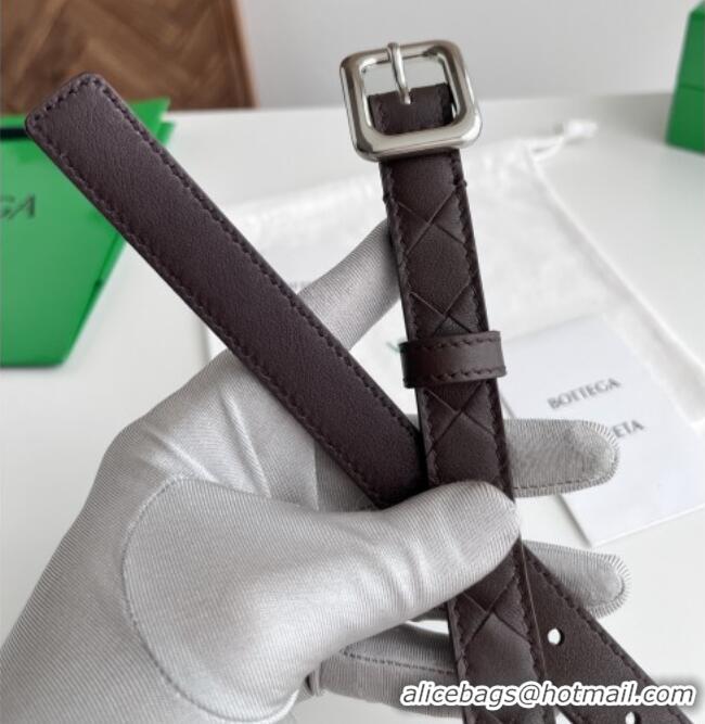 Discount Fashion Bottega Veneta Women's Contour Belt 2cm BV111708 Fondant Brown/Silver 2025