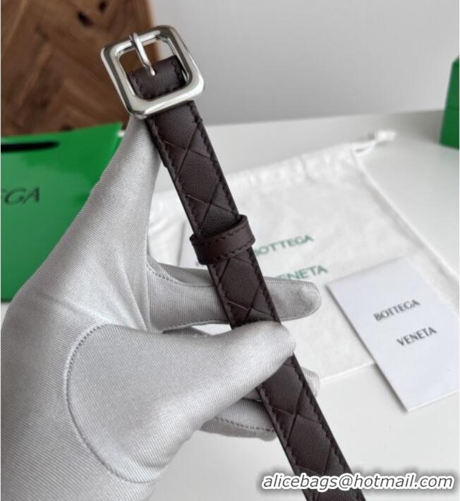 Discount Fashion Bottega Veneta Women's Contour Belt 2cm BV111708 Fondant Brown/Silver 2025