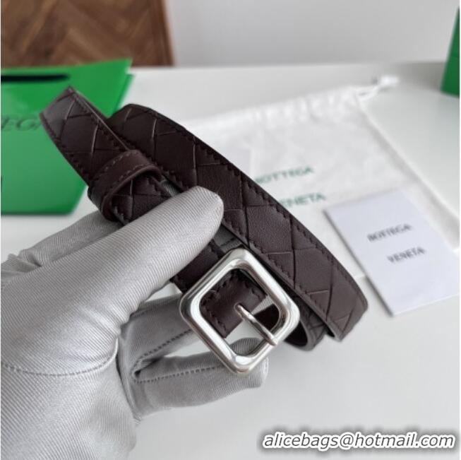 Discount Fashion Bottega Veneta Women's Contour Belt 2cm BV111708 Fondant Brown/Silver 2025