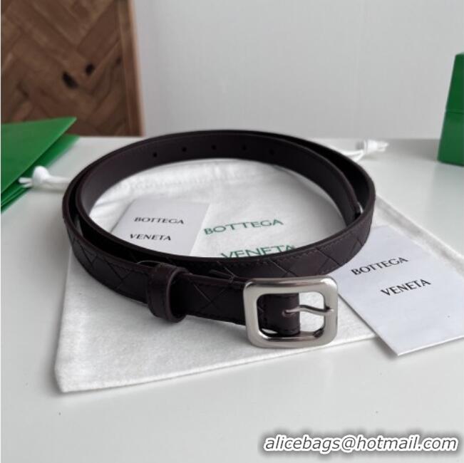 Discount Fashion Bottega Veneta Women's Contour Belt 2cm BV111708 Fondant Brown/Silver 2025