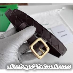 Cheapest Bottega Veneta Women's Contour Belt 2cm BV111709 Fondant Brown/Gold 2025