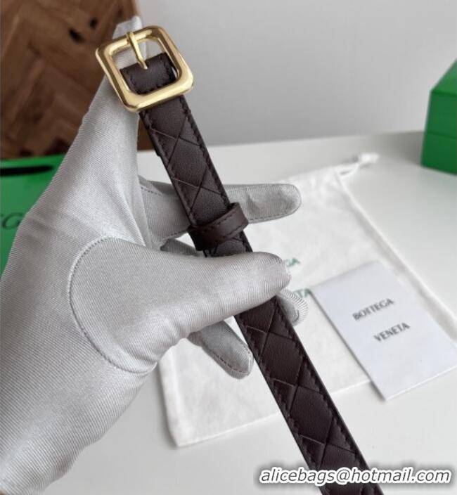 Cheapest Bottega Veneta Women's Contour Belt 2cm BV111709 Fondant Brown/Gold 2025