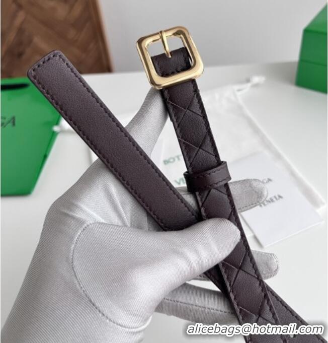 Cheapest Bottega Veneta Women's Contour Belt 2cm BV111709 Fondant Brown/Gold 2025