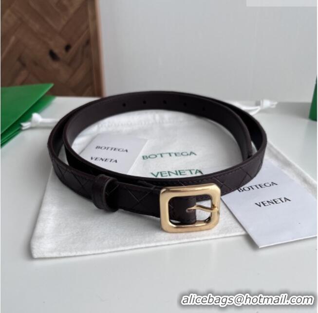 Cheapest Bottega Veneta Women's Contour Belt 2cm BV111709 Fondant Brown/Gold 2025