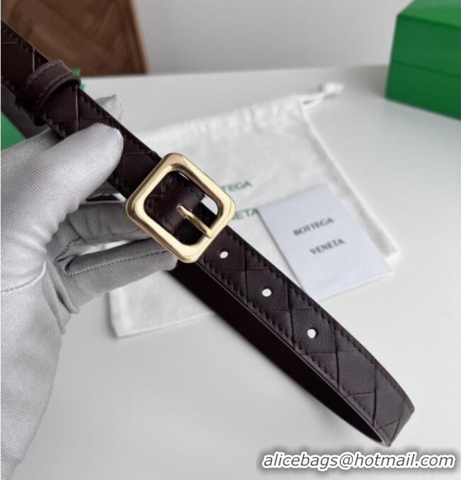 Cheapest Bottega Veneta Women's Contour Belt 2cm BV111709 Fondant Brown/Gold 2025