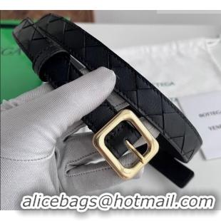 Buy Luxury Bottega Veneta Women's Contour Belt 2cm BV111711 Black/Gold 2025