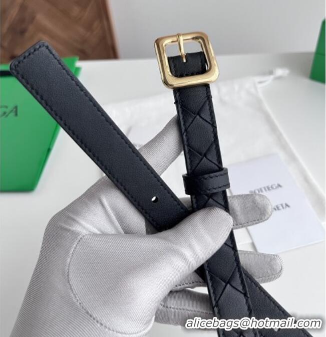 Buy Luxury Bottega Veneta Women's Contour Belt 2cm BV111711 Black/Gold 2025