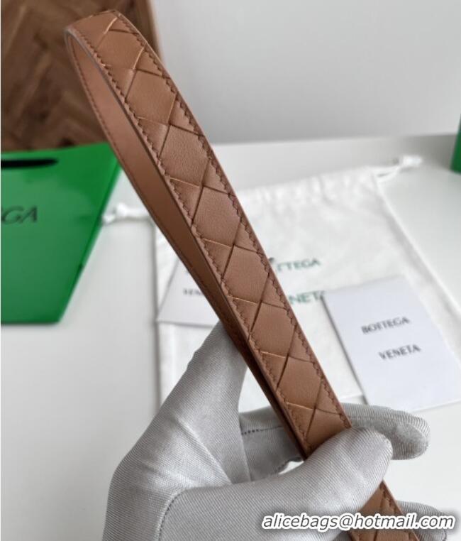 Classic Grade Bottega Veneta Women's Contour Belt 2cm BV111712 Brown/Silver 2025