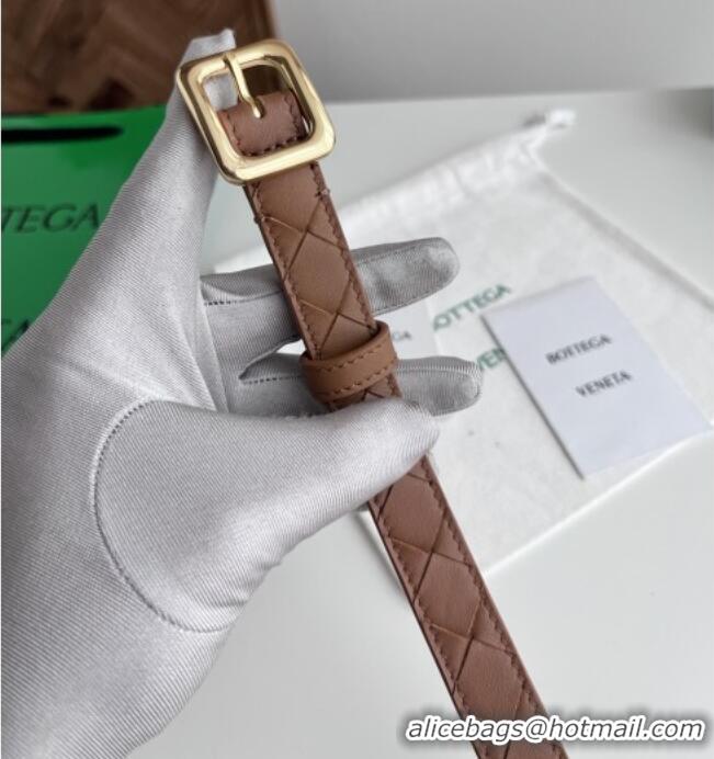 Fashion Show Collections Bottega Veneta Women's Contour Belt 2cm BV111713 Brown/Gold 2025