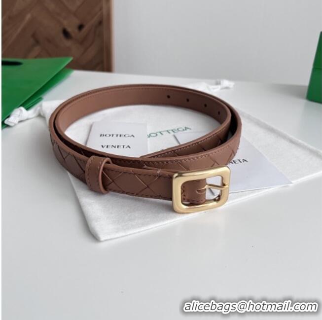 Fashion Show Collections Bottega Veneta Women's Contour Belt 2cm BV111713 Brown/Gold 2025
