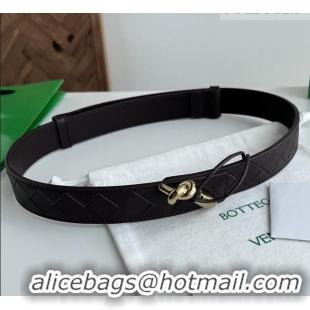 Promotional Bottega Veneta Andiamo Belt in Intreccio Leather BV111714 Fondant Brown 2025