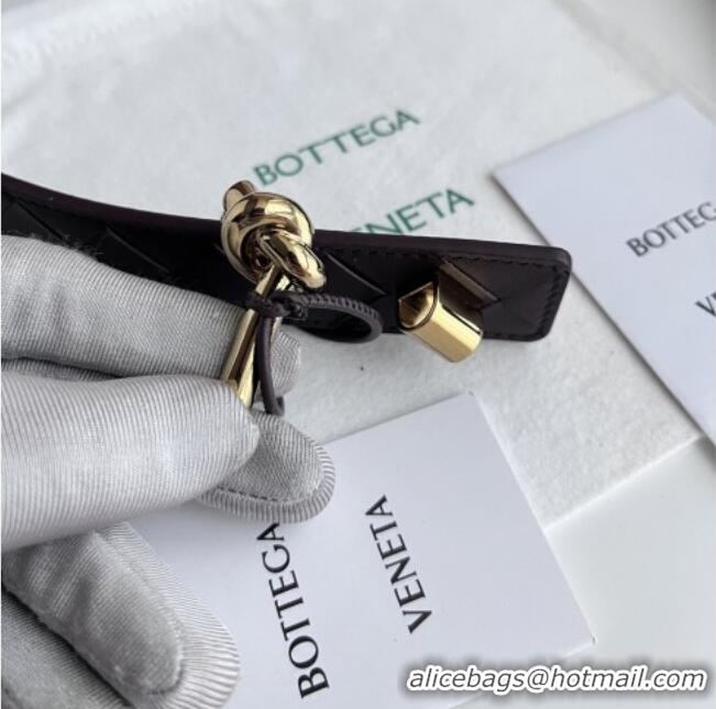 Promotional Bottega Veneta Andiamo Belt in Intreccio Leather BV111714 Fondant Brown 2025