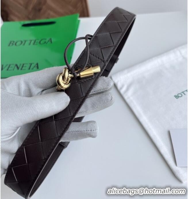Promotional Bottega Veneta Andiamo Belt in Intreccio Leather BV111714 Fondant Brown 2025