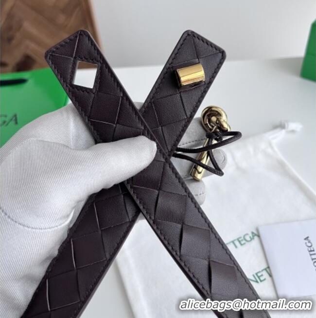 Promotional Bottega Veneta Andiamo Belt in Intreccio Leather BV111714 Fondant Brown 2025