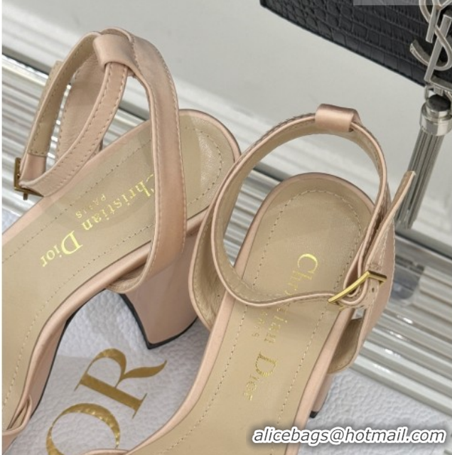 Cheap Price Dior D-Lane Platform Sandals 8cm in Satin Nude 2026 DR030206