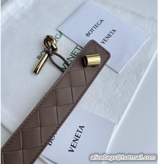 Top Quality Bottega Veneta Andiamo Belt in Intreccio Leather BV111716 Brown 2025